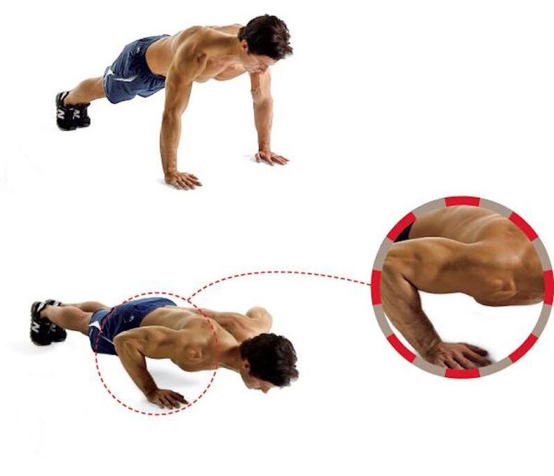 Push-ups from the floor encourage strong arm and chest muscles